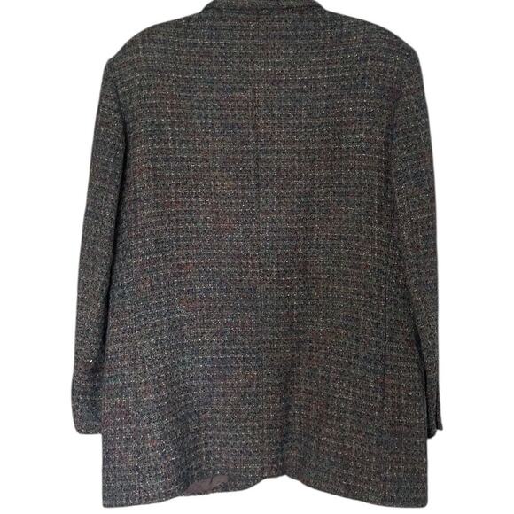 Liz Claiborne Collection VTG Wool Tweed Blazer Women's 10 Grey U.S.A. Classic - Picture 2 of 9